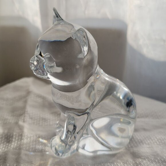 Princess House Clear Crystal Cat Figurine Paperweight - Picture 3 of 6